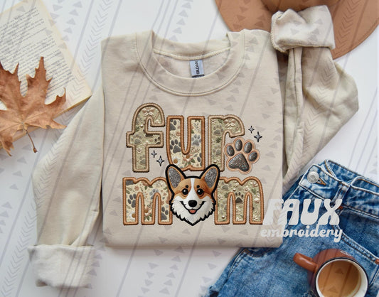 Fur Mom - Corgi DTF Transfer
