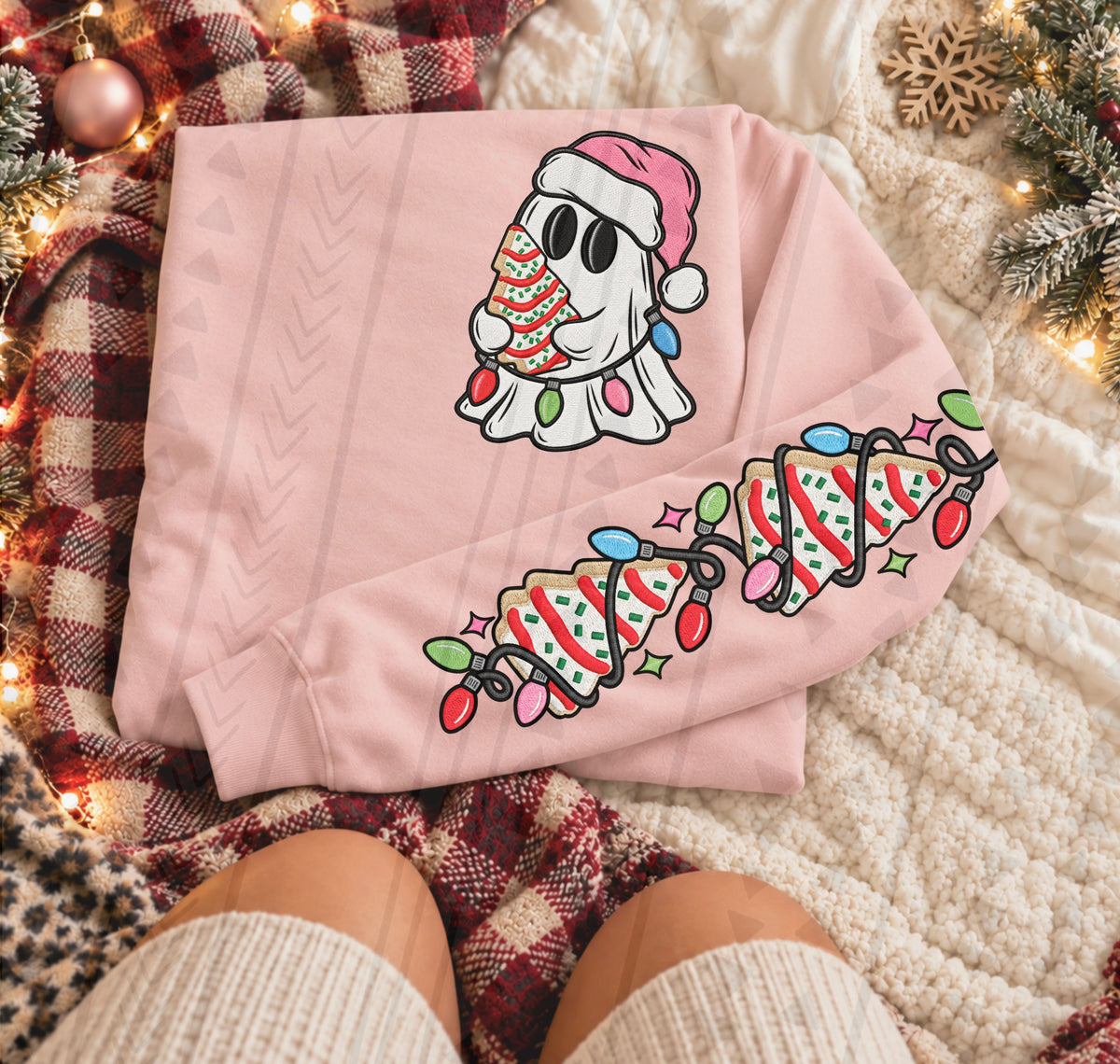 Tree Cake Pocket Ghostie with Sleeves DTF Transfer