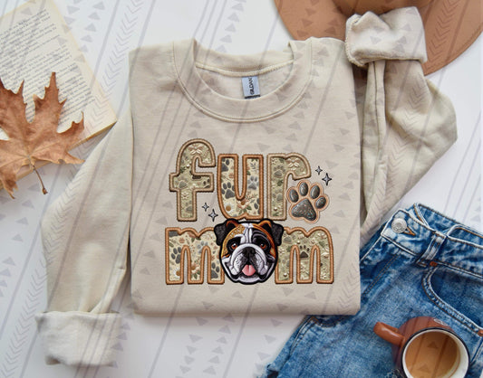 Fur Mom -  Bulldog DTF Transfer