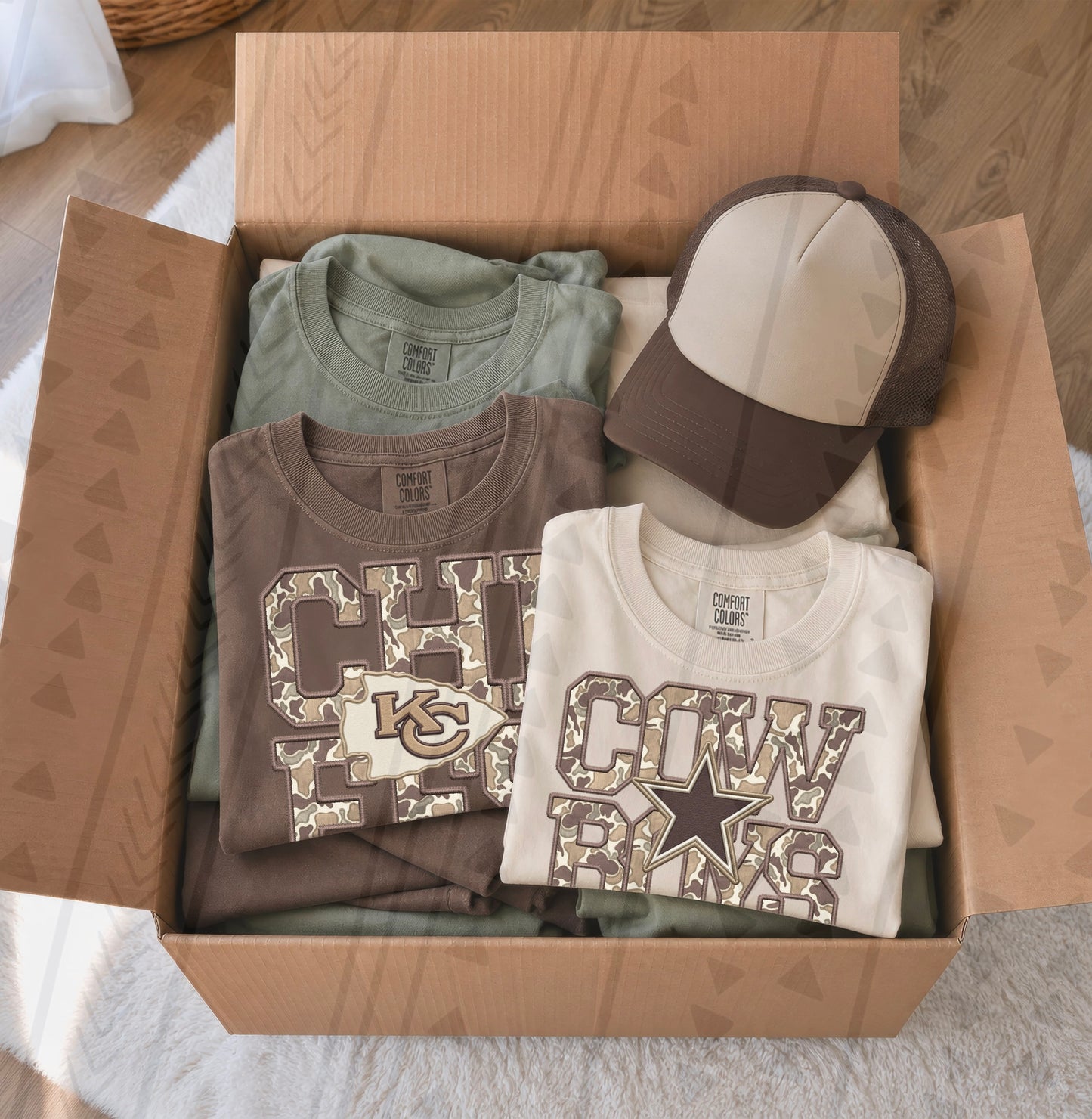 Camo NFL Faux Embroidery DTF Transfer