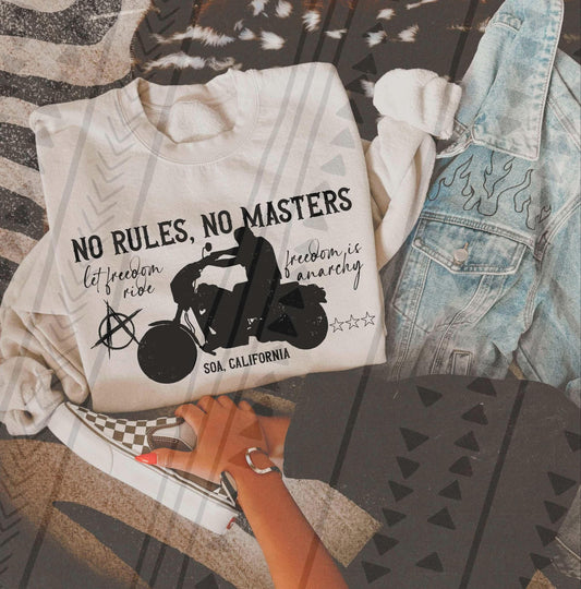 No Rules No Masters SOA DTF Transfer