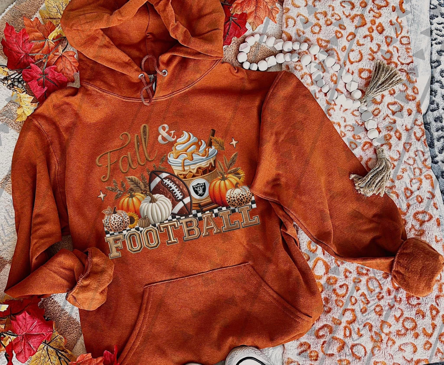 Fall & Football Faux Embroidery (Choose Your Team) DTF Transfer