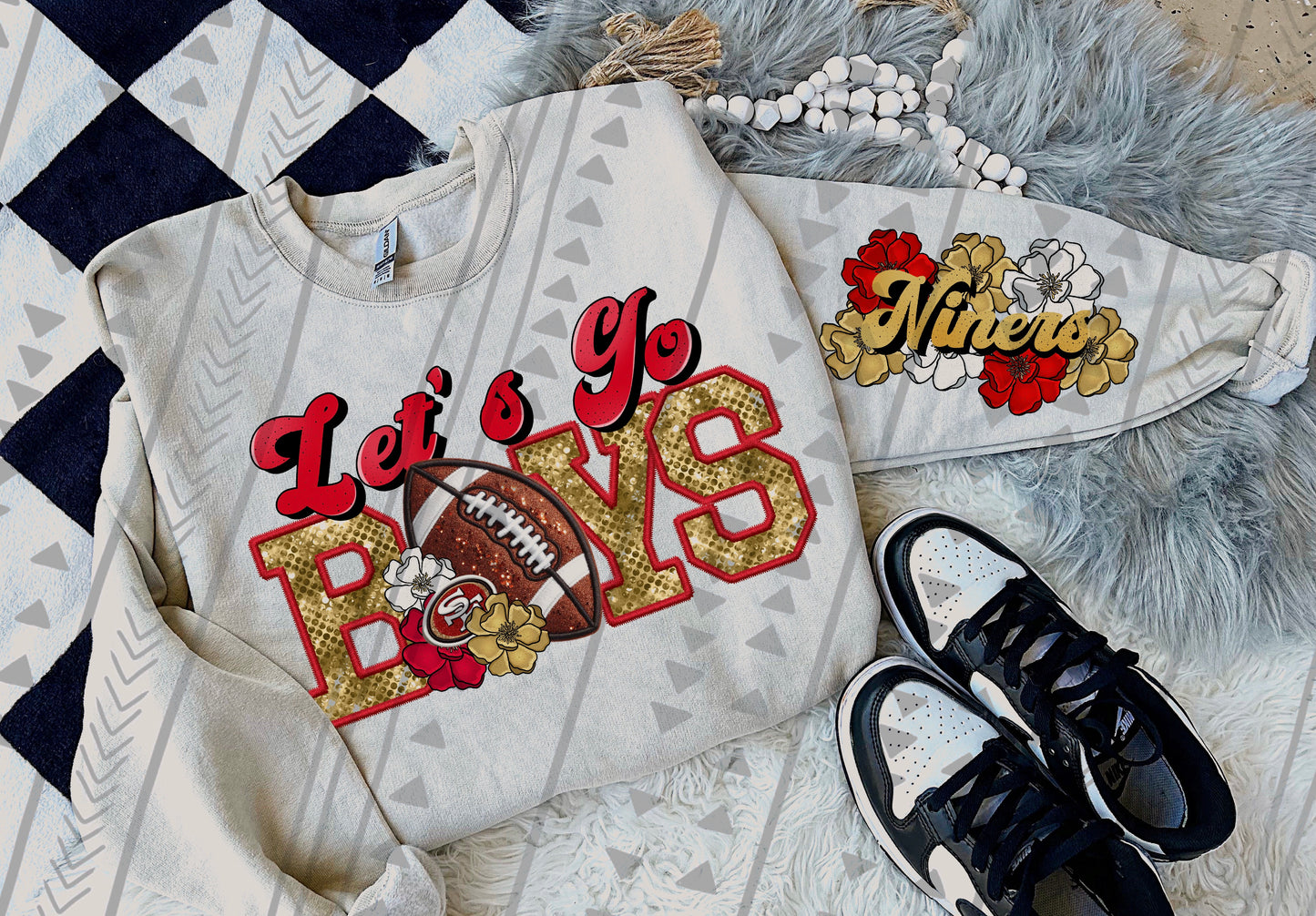 Let’s Go Football Floral DTF Transfer