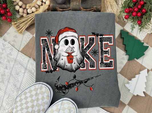 Christmas Coffee Ghostie Swoosh DTF Transfer
