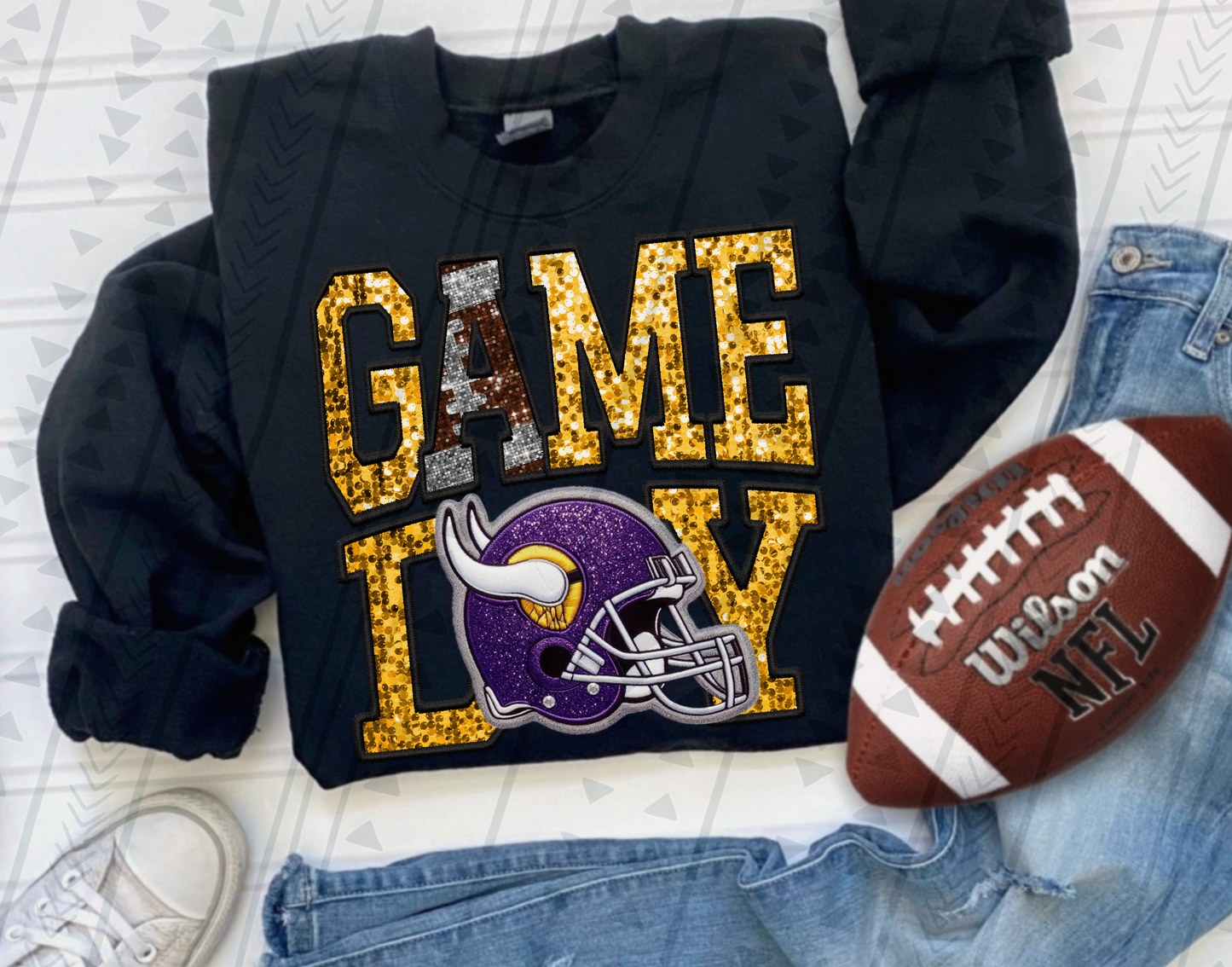 Game Day NFL Faux Embroidery DTF Transfer