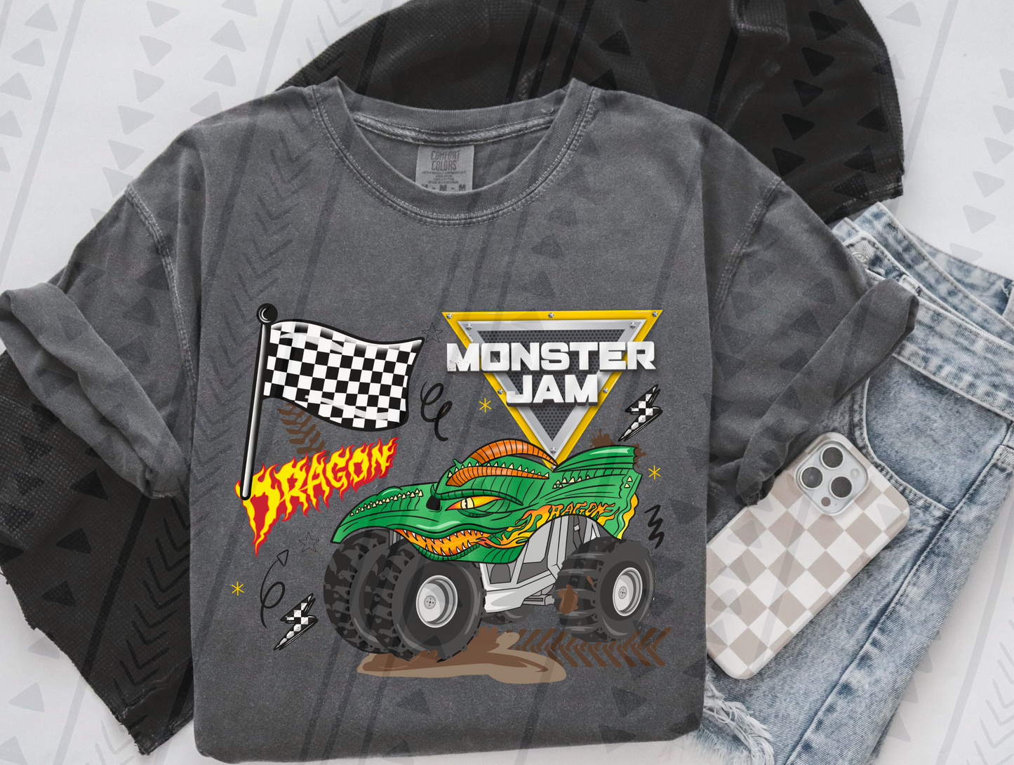 Monster Jam Flag (Multiple Options) DTF Transfer