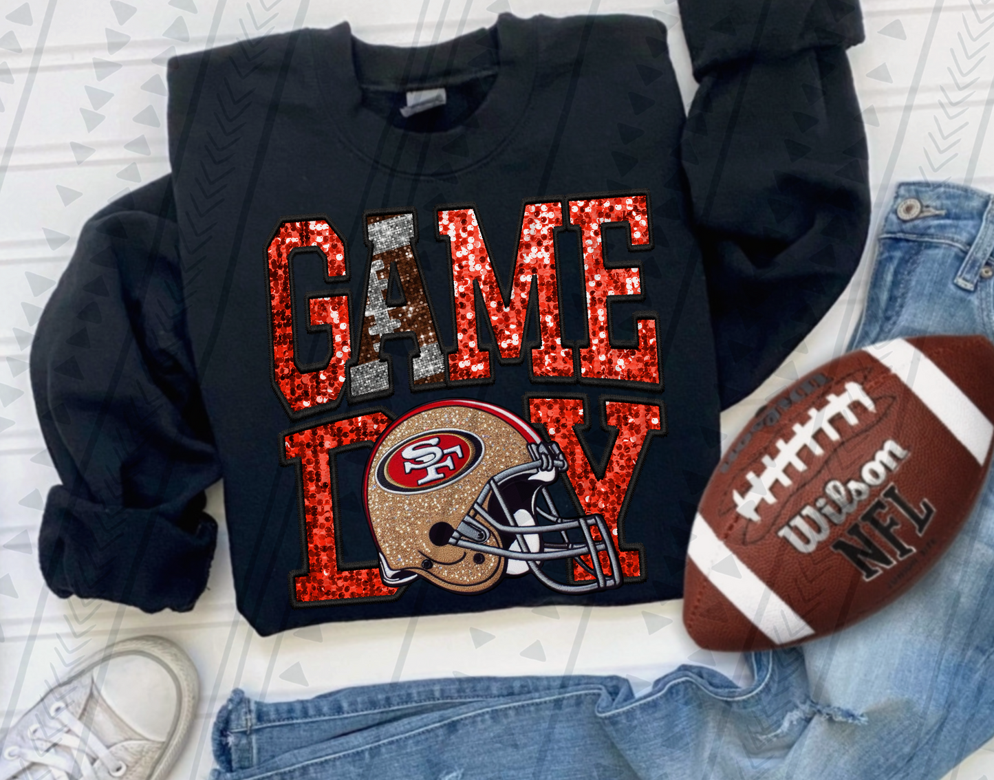 Game Day NFL Faux Embroidery DTF Transfer