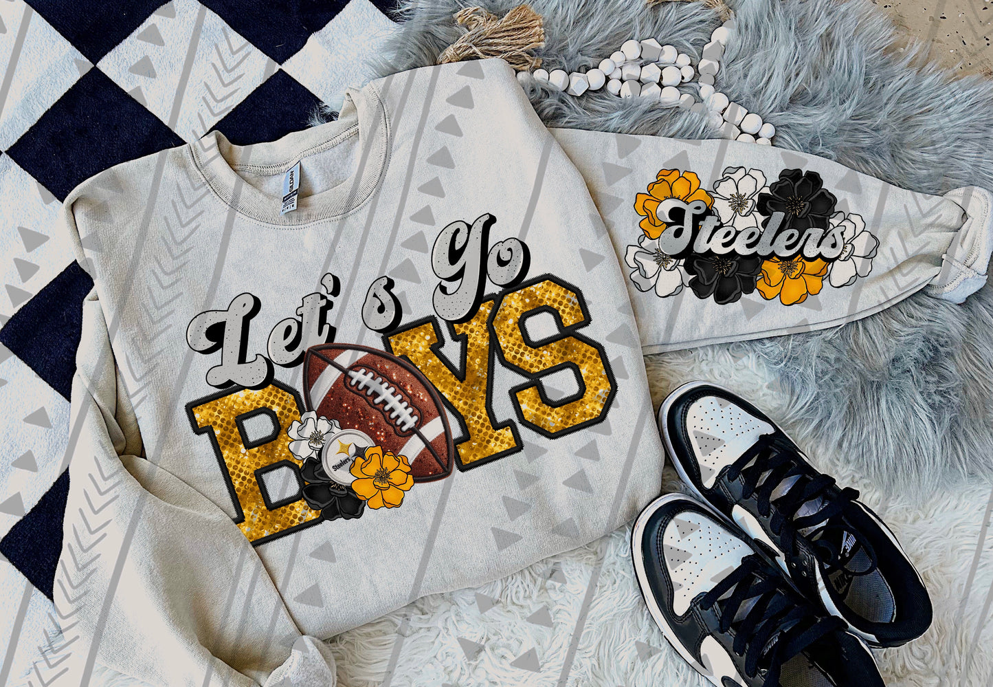 Let’s Go Football Floral DTF Transfer