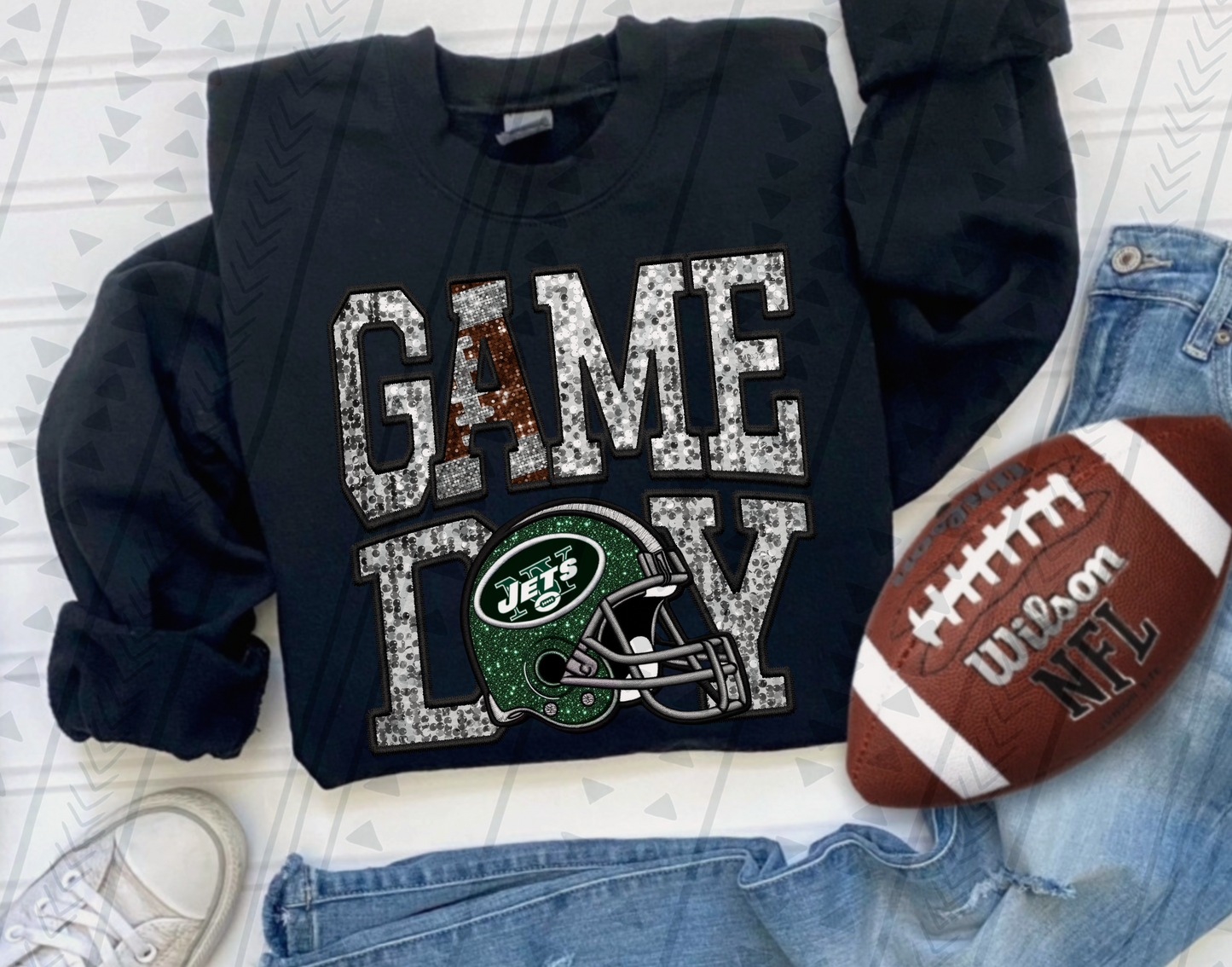 Game Day NFL Faux Embroidery DTF Transfer