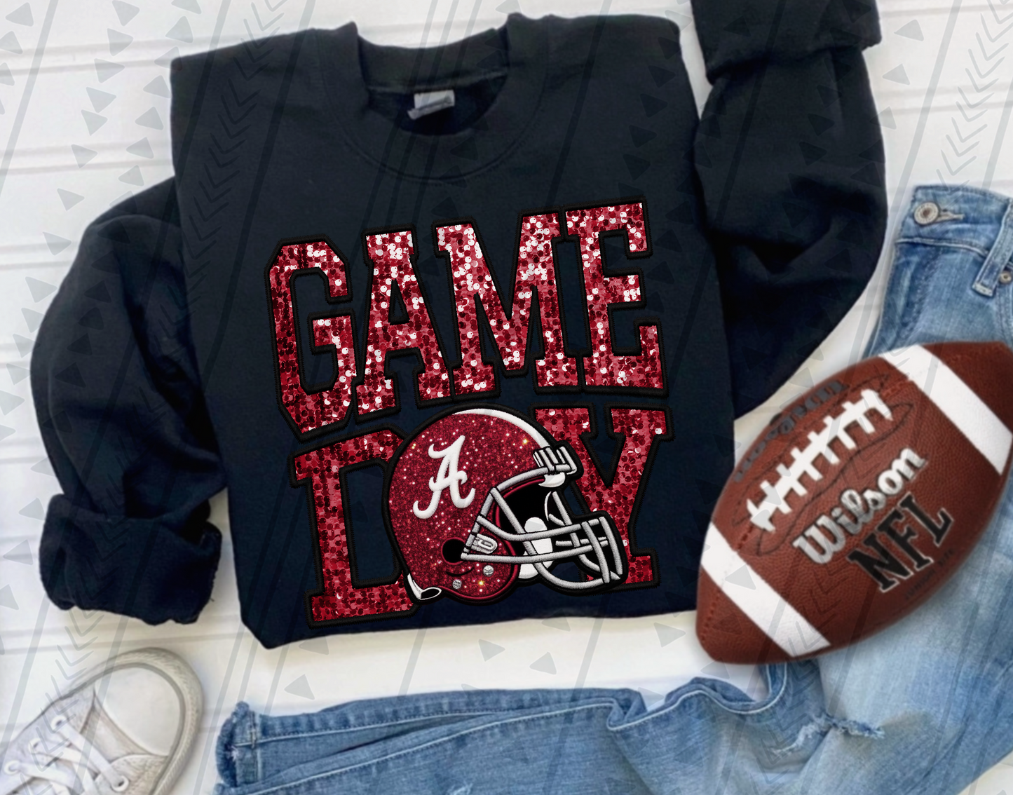 Game Day College Faux Embroidery DTF Transfer