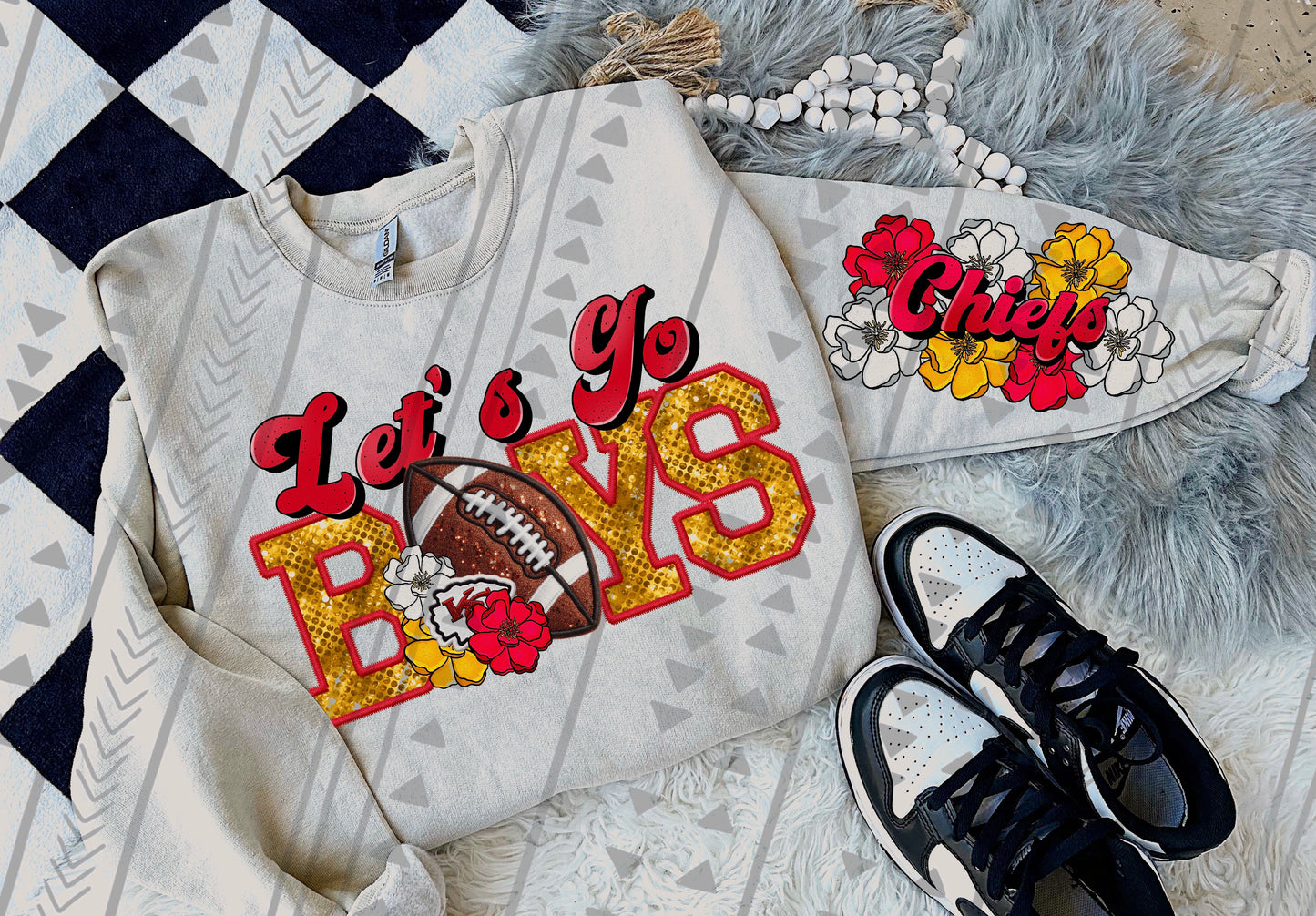 Let’s Go Football Floral DTF Transfer