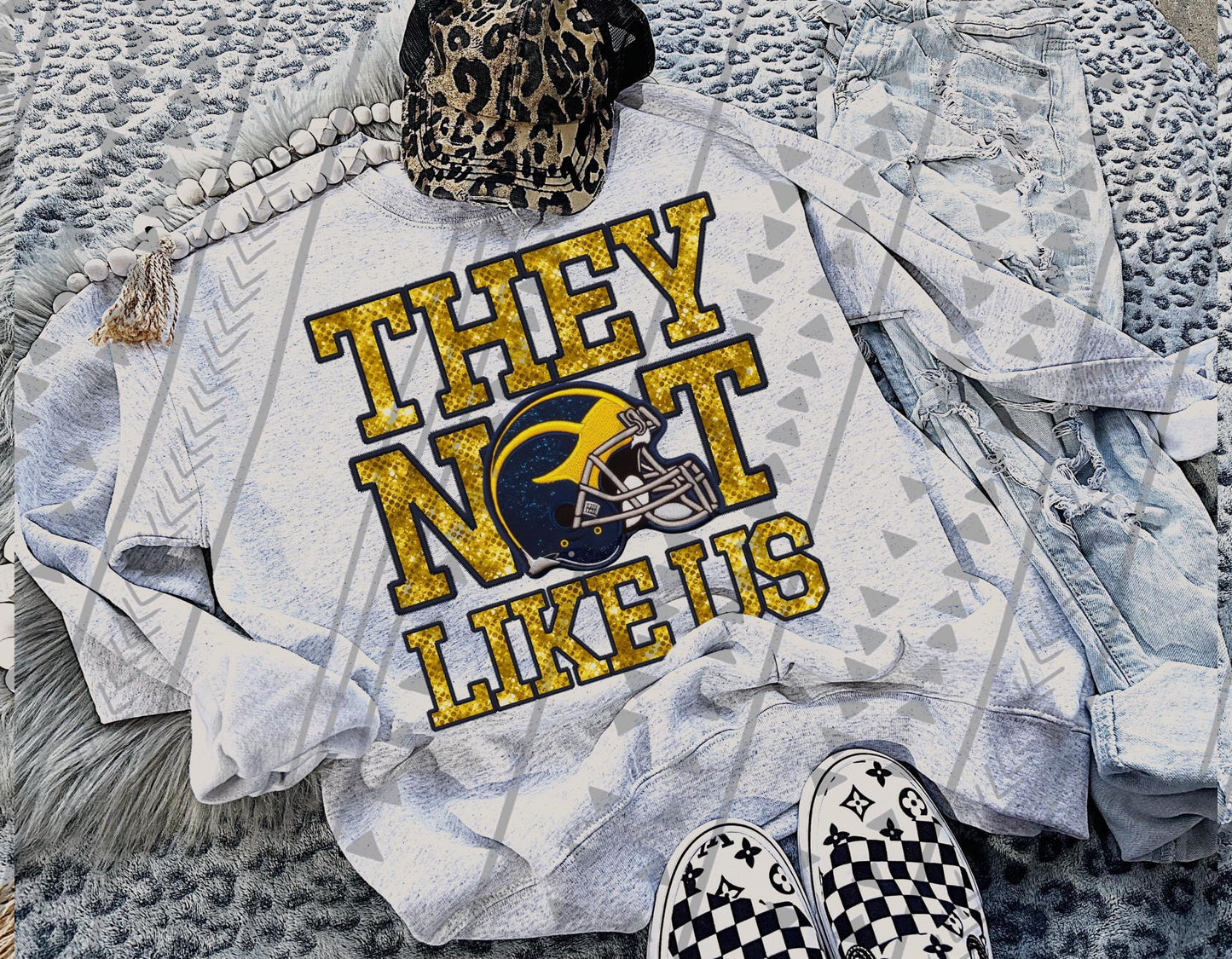 They Not Like Us College Faux Embroidery (Multiple Options) DTF Transfer