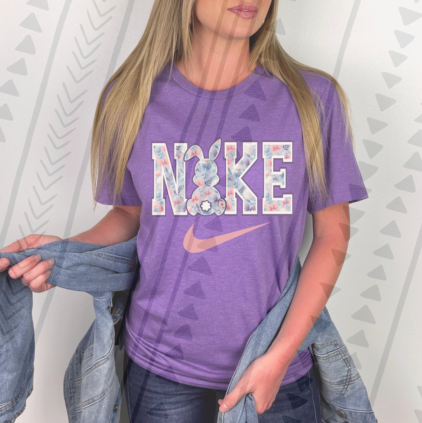 Floral Bunny Swoosh DTF Transfer