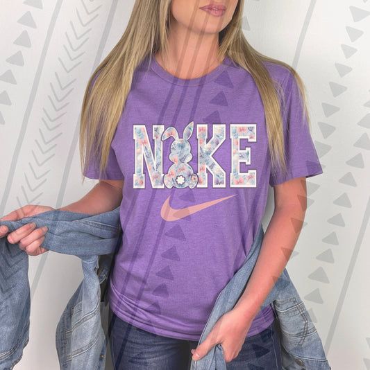 Floral Bunny Swoosh DTF Transfer