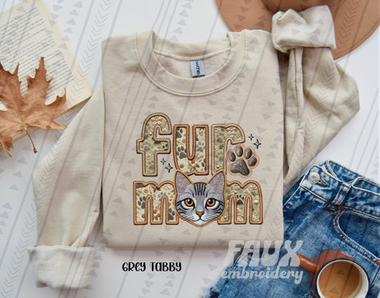 Fur Mom - Grey Tabby DTF Transfer