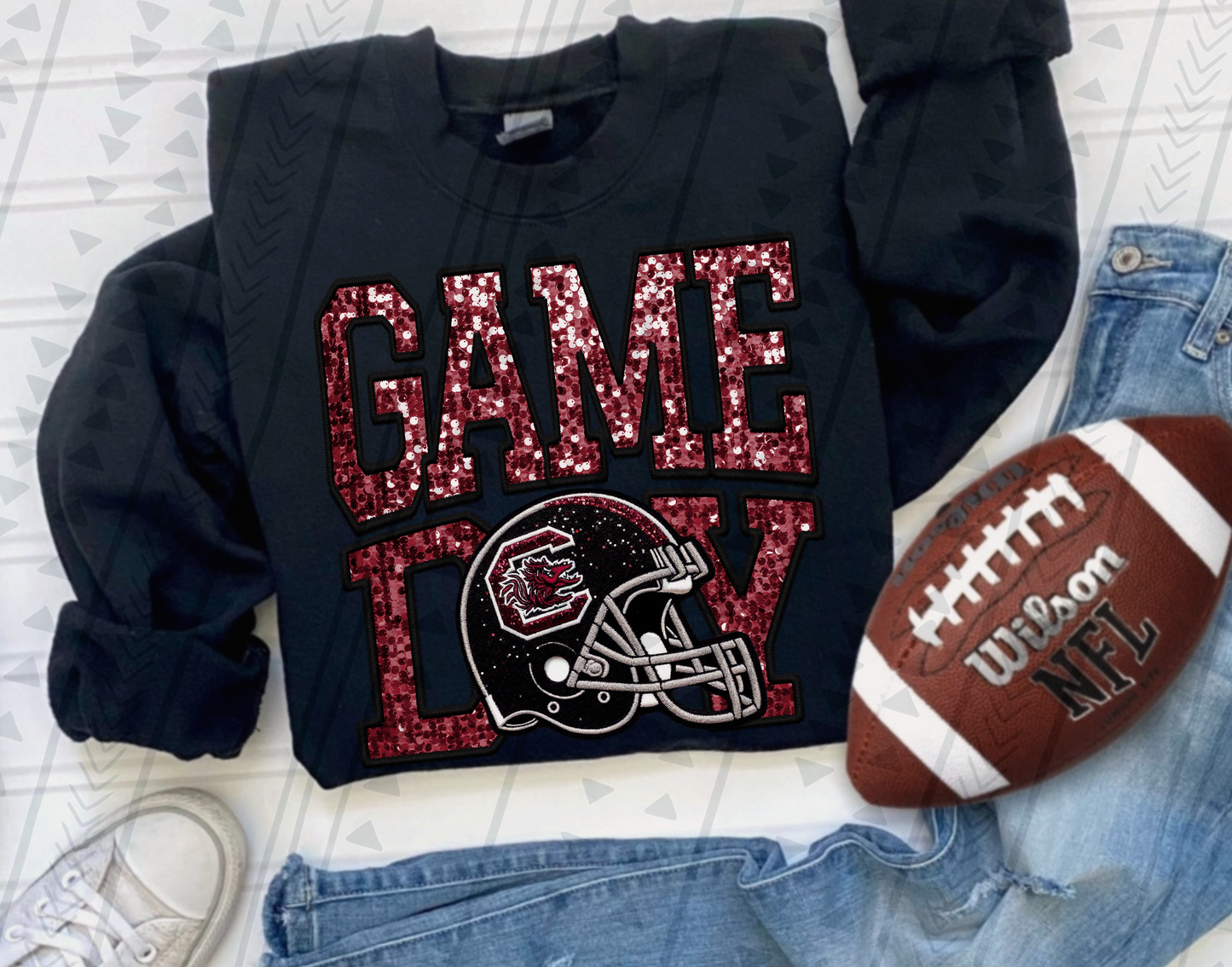 Game Day College Faux Embroidery DTF Transfer