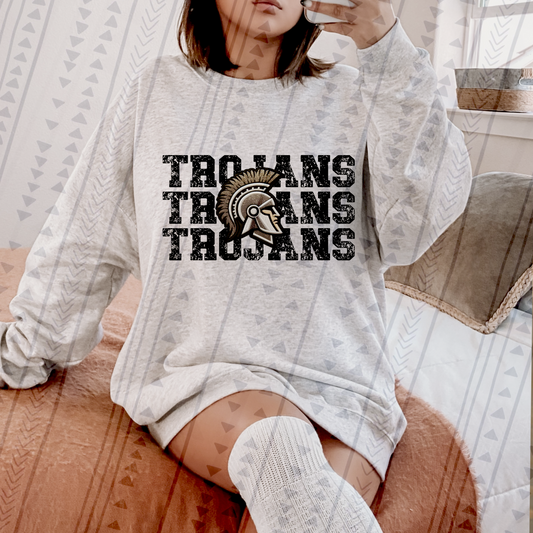 Trojans Mascot Faux Embroidery DTF Transfer