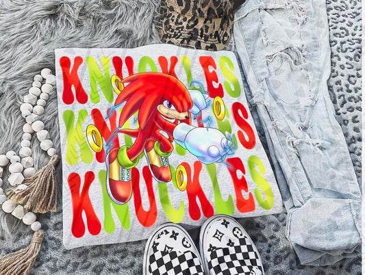 Knuckles Stacked DTF Transfer