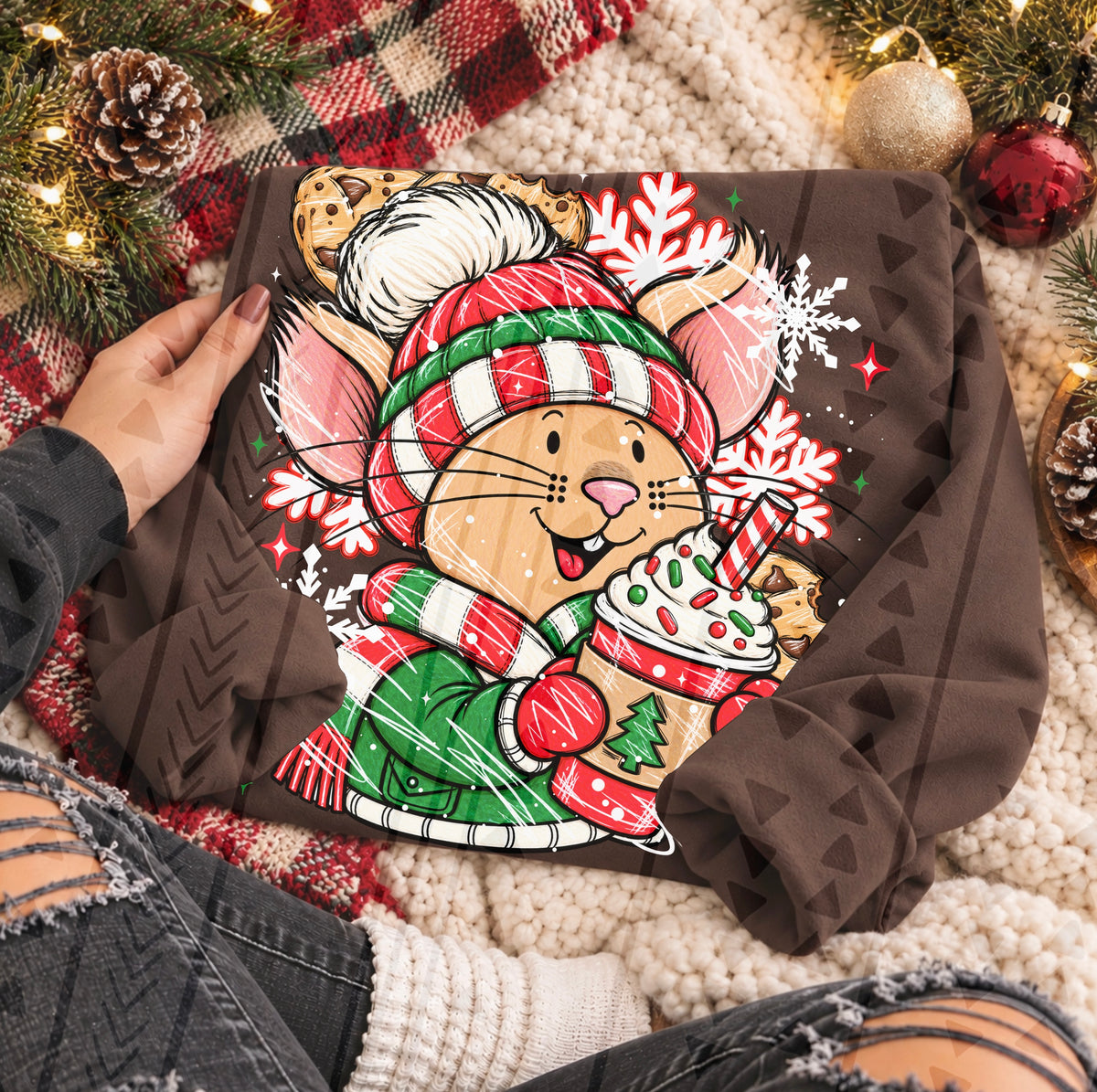 Christmas Mouse DTF Transfer