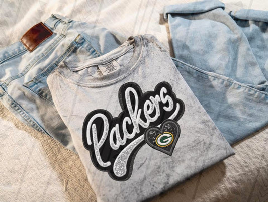 Varsity Packers Faux Embroidery DTF Transfer