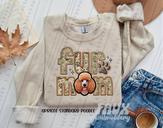 Fur Mom - Apricot Poodle DTF Transfer