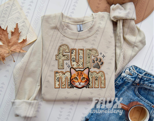 Fur Mom - Orange Cat (Short Hair) DTF Transfer