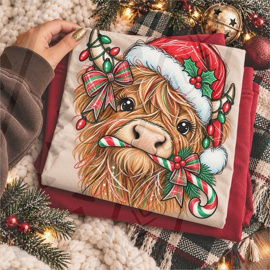 Christmas Highland DTF Transfer
