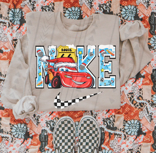 McQueen Christmas Swoosh DTF Transfer