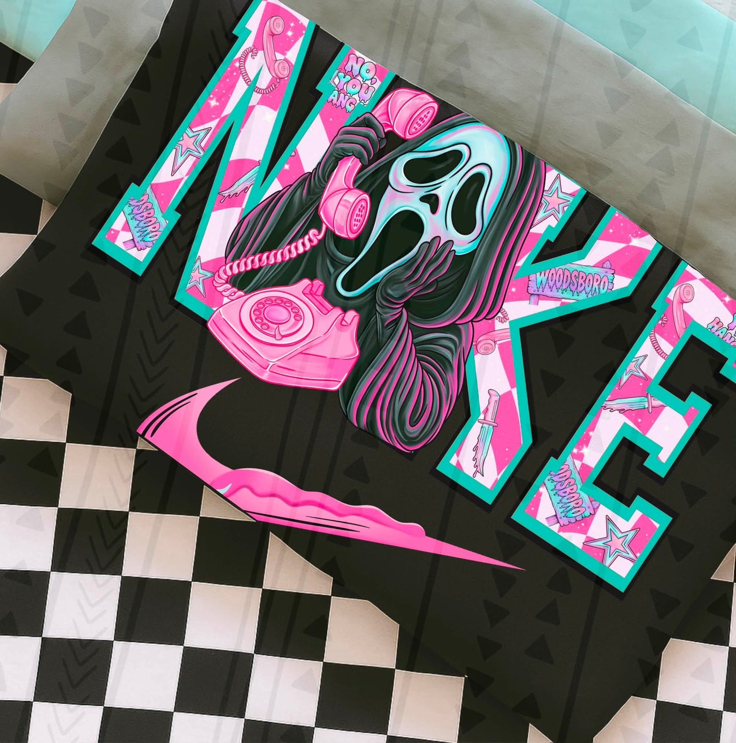Pink Halloween Swoosh - GF DTF Transfer