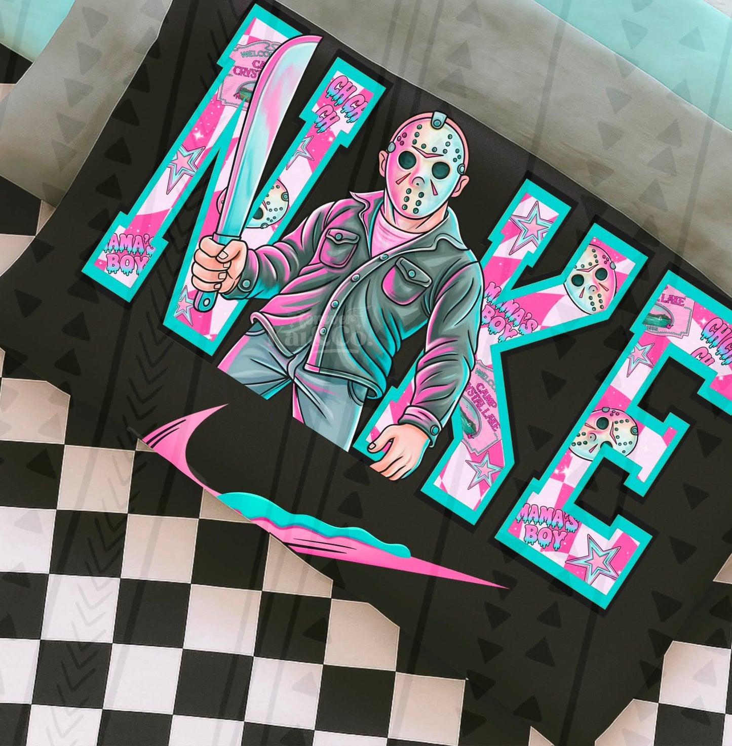 Pink Jason Swoosh DTF Transfer