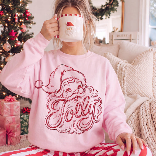 Faux Sequin Jolly Santa DTF Transfer