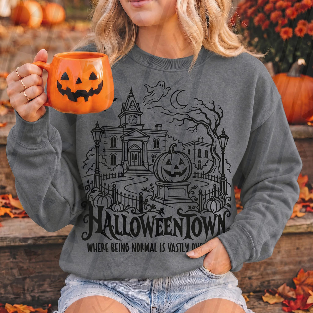 Halloweentown Single Color DTF Transfer