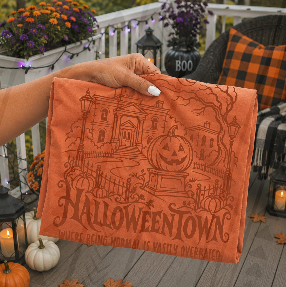 Halloweentown Single Color DTF Transfer