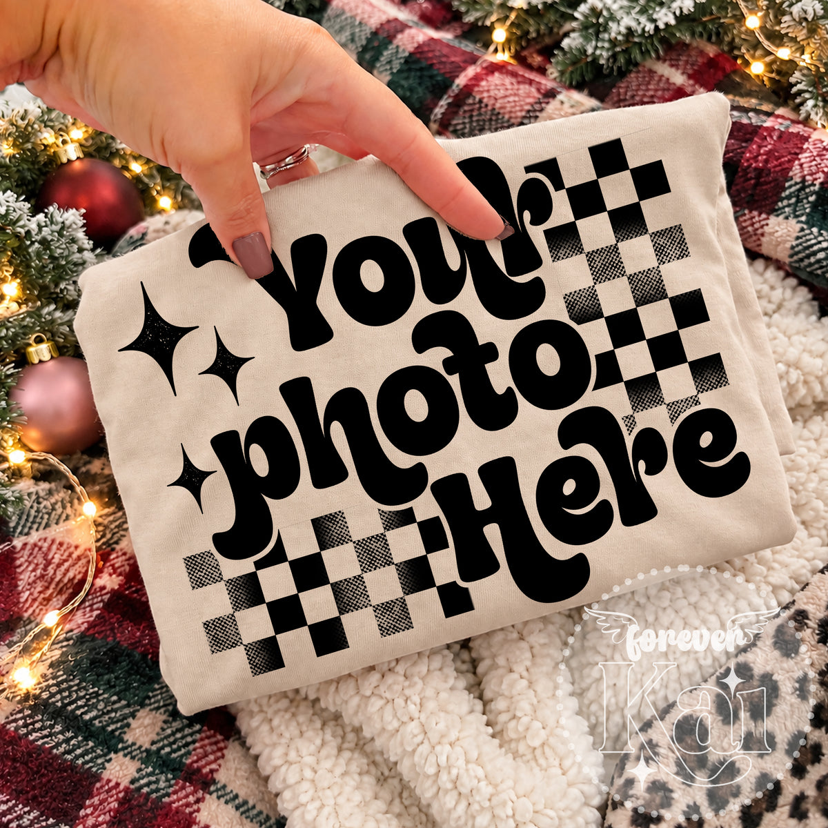 Sand Christmas Folded Mockup