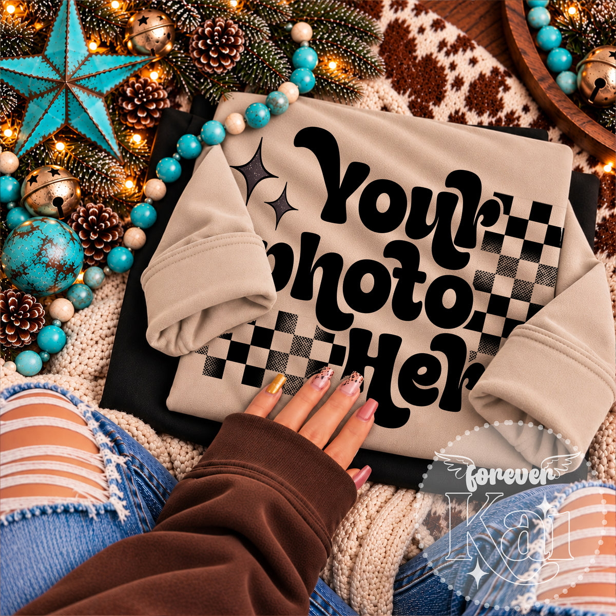Western Christmas Sand Mockup