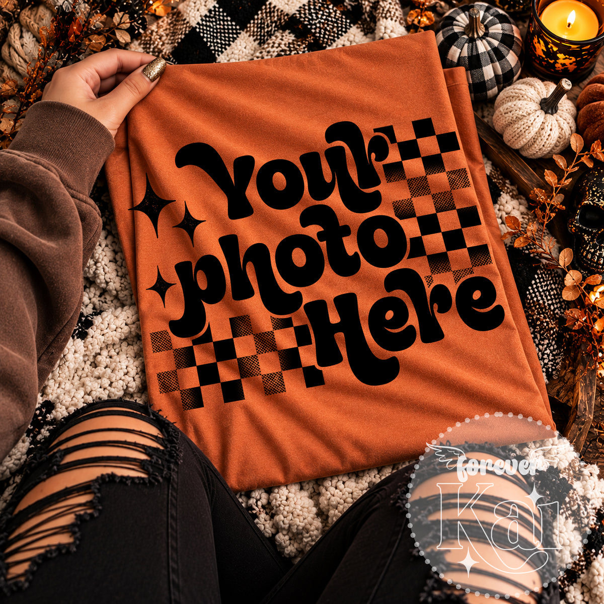 Yam Halloween Folded Tee Mockup