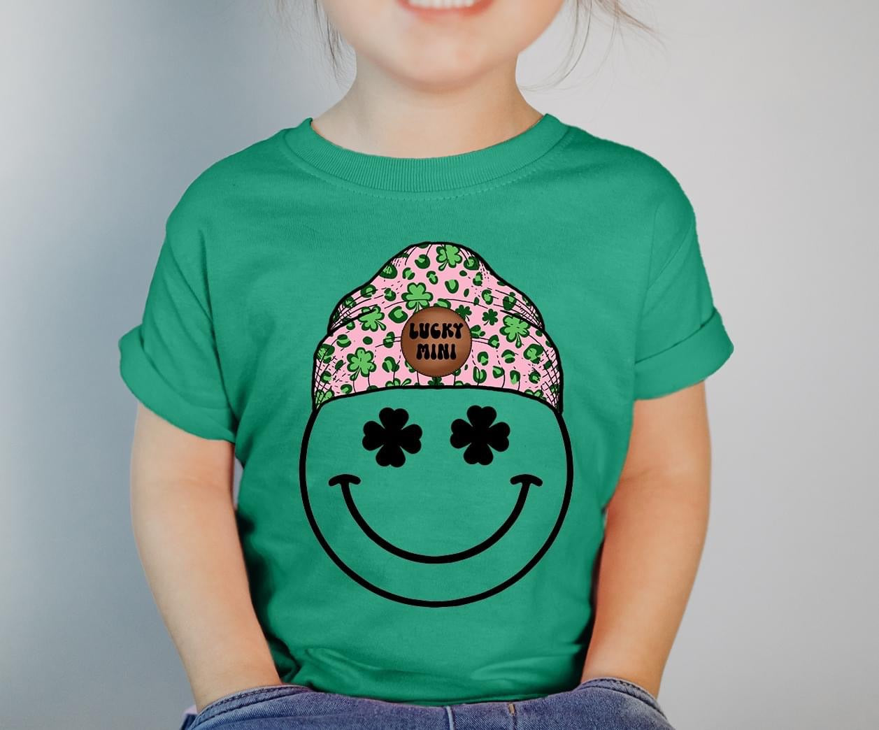 Smiley Beanie Lucky Mama/Mini DTF Transfer