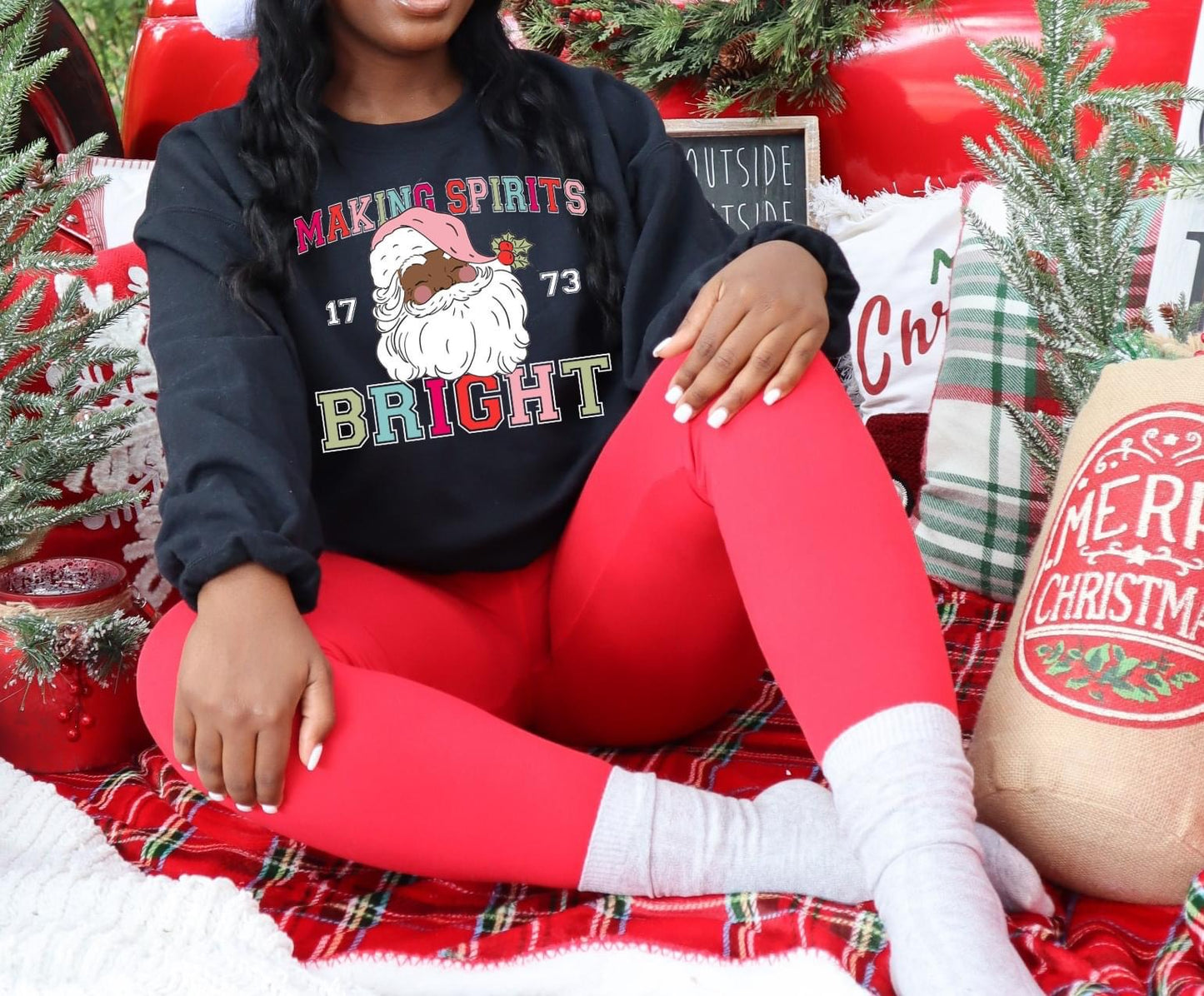 Making Spirits Bright Santa DTF Transfer
