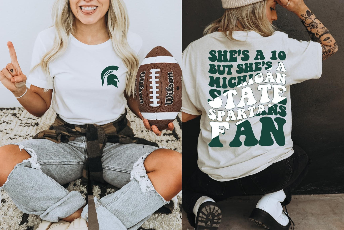 She's A 10 - Spartans Fan DTF Transfer